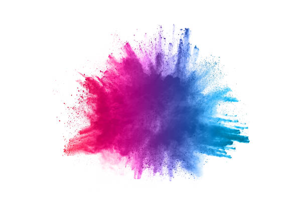 istock abstract powder splatted background. Colorful powder explosion on white background. 1158688908