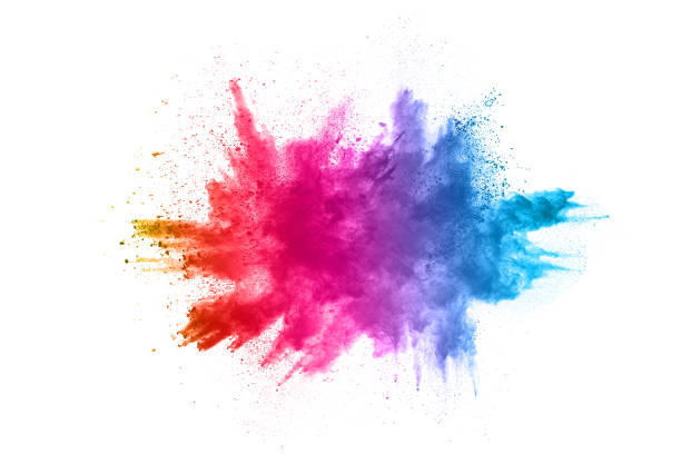 istock abstract powder splatted background. Colorful powder explosion on white background. 1158688911