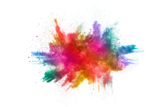 istock abstract powder splatted background. Colorful powder explosion on white background. 1158688925