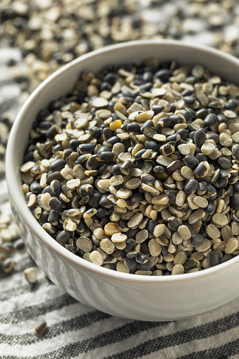 Dry Organic Murad Split Matpe Beans in a Bowl