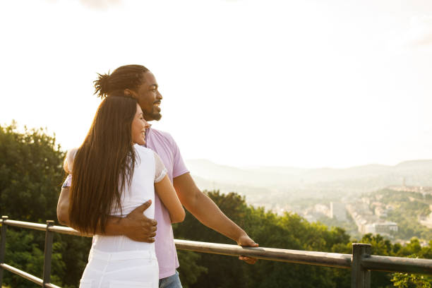 istock Affectionate couple enjoying on their vacations 1158694144