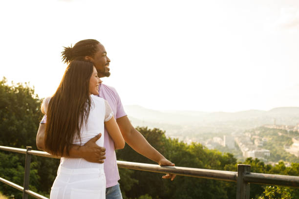 istock Affectionate couple enjoying on their vacations 1158694313