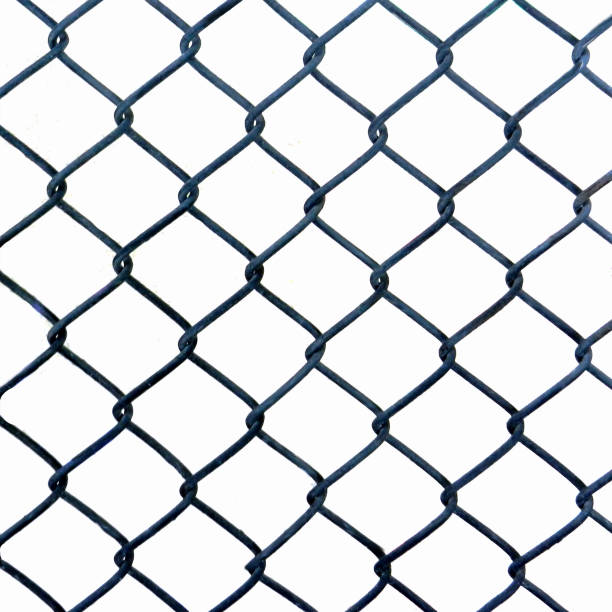 metal woven mesh on a white background, photo texture metal woven mesh on a white background, photo texture. cyclone fence stock pictures, royalty-free photos & images