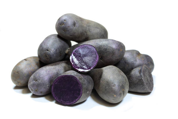 patatas púrpuras - patata peruana fotografías e imágenes de stock
