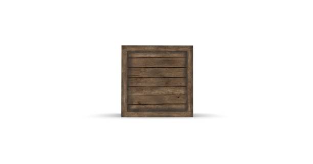 istock Wood Box isolated on White 3D Rendering 1158702551