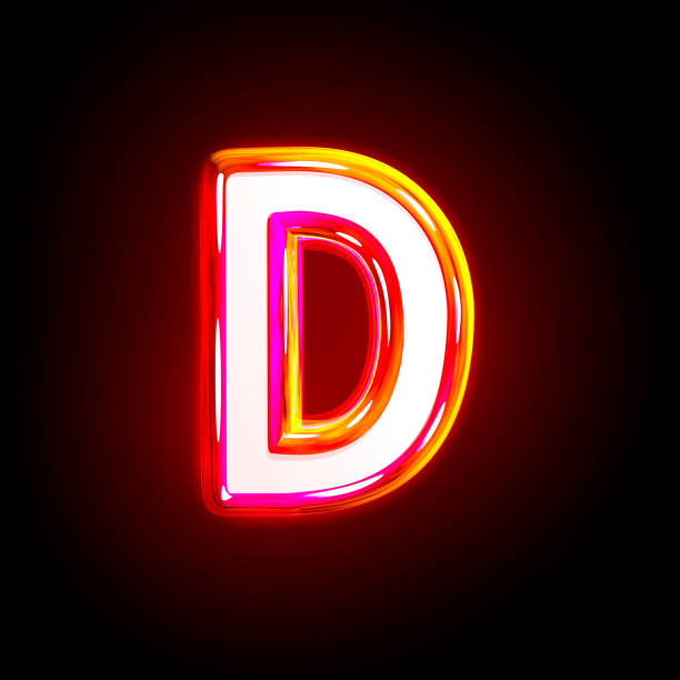 istock letter D of luxurious glowing festive pink glossy alphabet isolated on solid black background - 3D illustration of symbols 1158704396