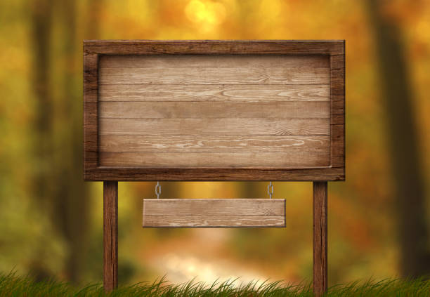Wooden sign isolated on white background. (This has clipping path)