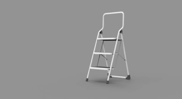 istock Metal Stairs isolated on white 3D Rendering 1158709885