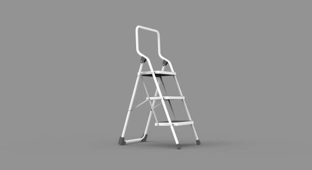 istock Metal Stairs isolated on white 3D Rendering 1158709907