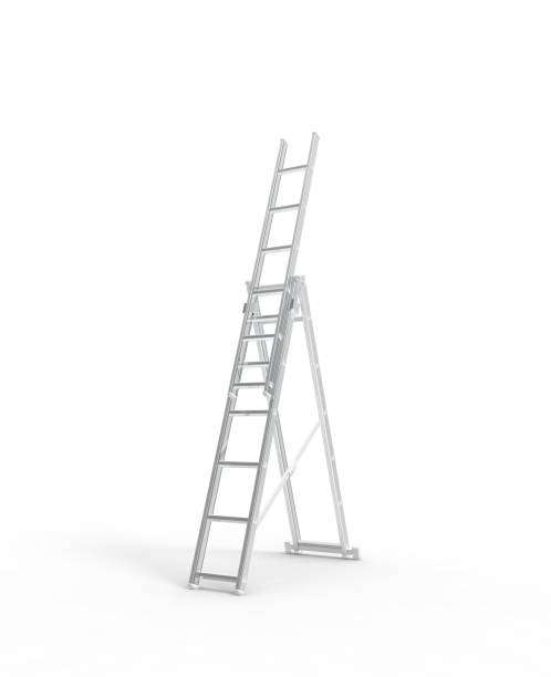 istock Metal Stairs isolated on white 3D Rendering 1158709927