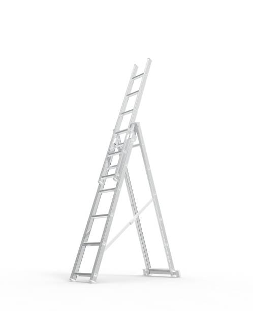 istock Metal Stairs isolated on white 3D Rendering 1158709978