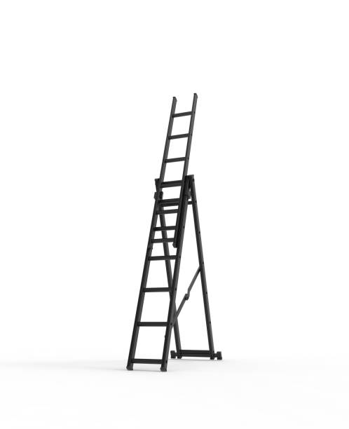 istock Metal Stairs isolated on white 3D Rendering 1158709983