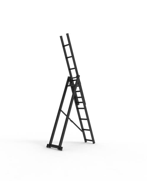istock Metal Stairs isolated on white 3D Rendering 1158709988