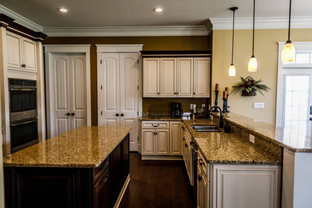 istock Traditional kitchen with large island and appliances 1158713159