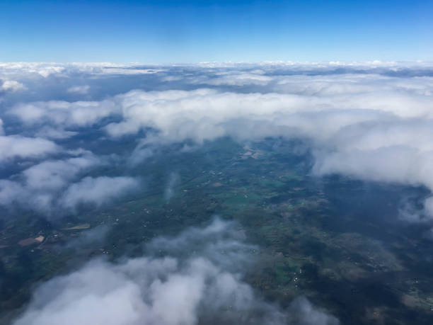 istock Aerial view during travel on airplane 1158713492