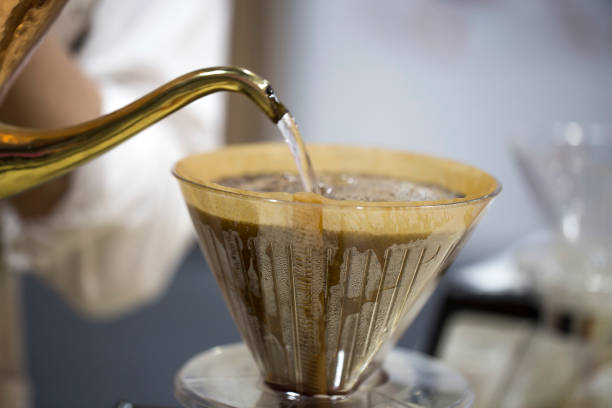 istock Hand drip coffee, Barista making drip coffee. 1158713562