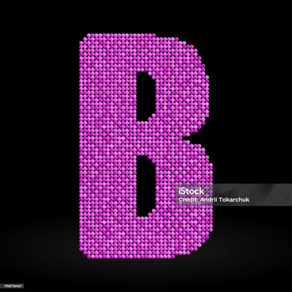 B Pattern Pink The Letter B In Pink Glitter 23.5” FULL SET BOUNCY PINK CHUNKY
