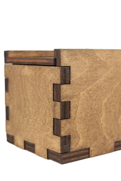 istock Box of handmade wood on a white background, isolate 1158717482