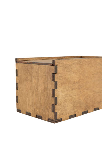 istock Box of handmade wood on a white background, isolate 1158717687