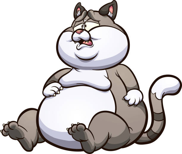 Fat Cat Stock Illustration - Download Image Now - Cartoon, Characters,  Color Gradient - Istock