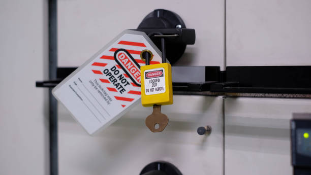 istock Lock out & Tag out, Lock out station, machine - specific Lock out devices , Lock out for electrical maintenance 1158720411