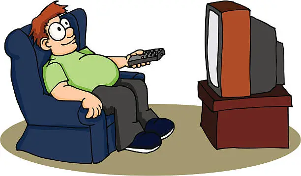 Vector illustration of Watching TV