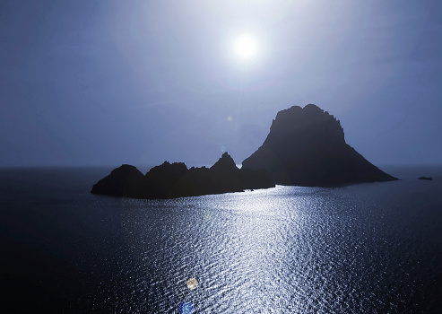 The beautiful little island of Es Vedra in Ibiza (Spain), well known by its numerous UFO sightings and other mythical tales and paranormal phenomena.