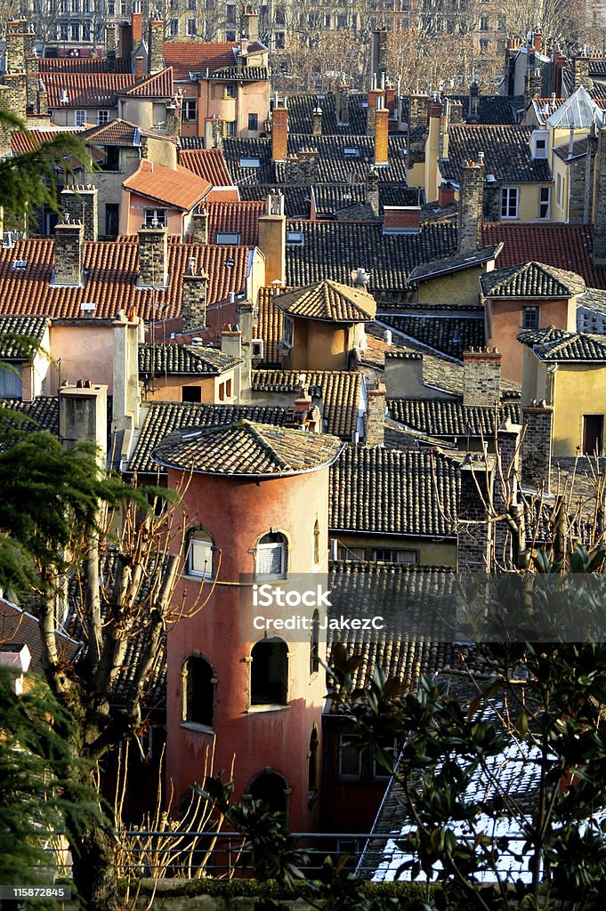 La tour de rosa rosa (tower) em Lyon (França - Foto de stock de Previsão royalty-free