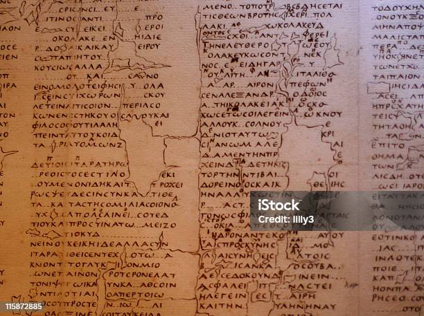 Latin Inscription Scroll Ancient Script On A Scroll Stock Photo - Download Image Now - Latin ...