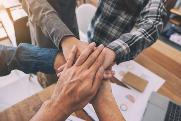 istock Businessman putting their hands together 1158728975