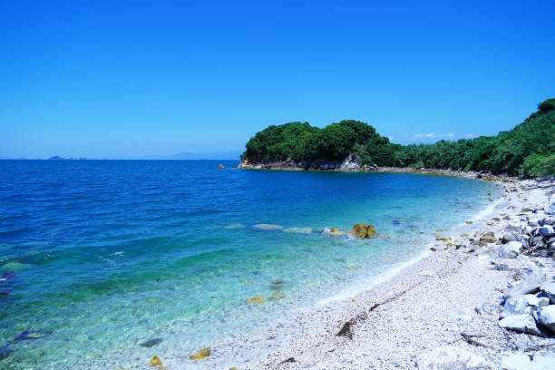 istock Limestone and marble beach of Himedo town coast 1158729006