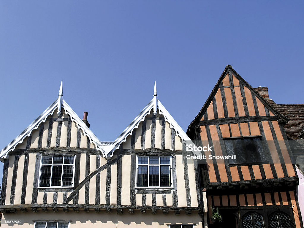 Crooked houses A shot of crooked rooftops in Lavenham village, Suffolk. Lavenham Stock Photo