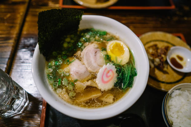 istock Ramen meal set on a table in a restaurant 1158733274