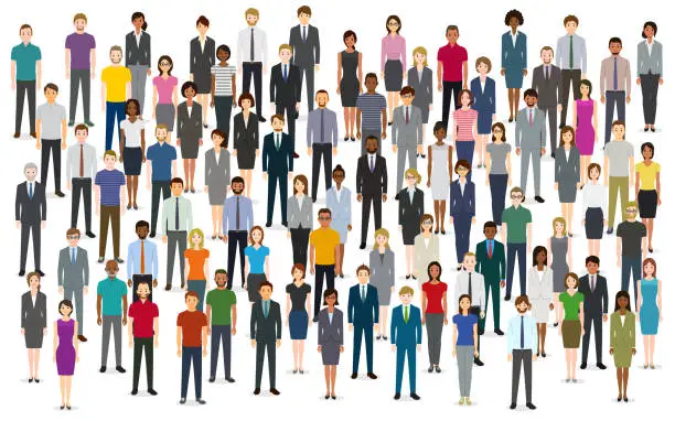 Vector illustration of Large group of people