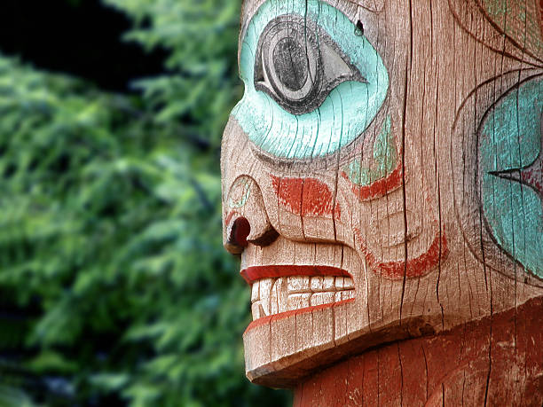 Alaska Totem Pole stock photo