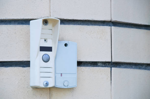 istock Intercom on the wall of the house. Close-up. 1158737499