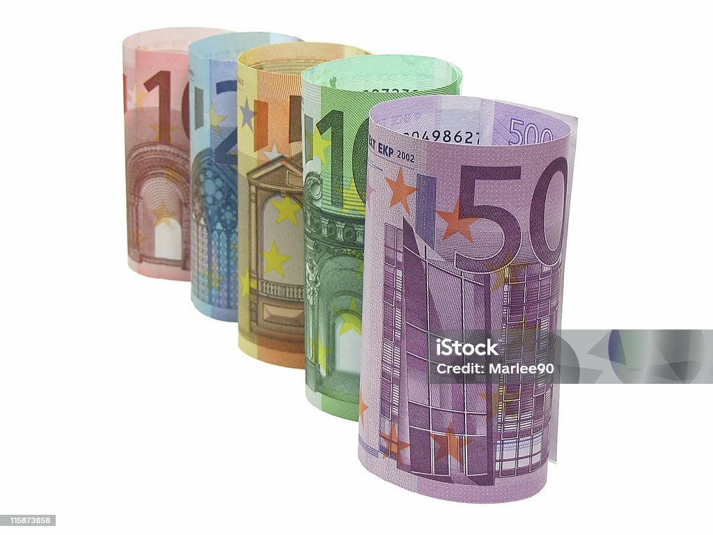 Euro in una riga - Foto stock royalty-free di Affari