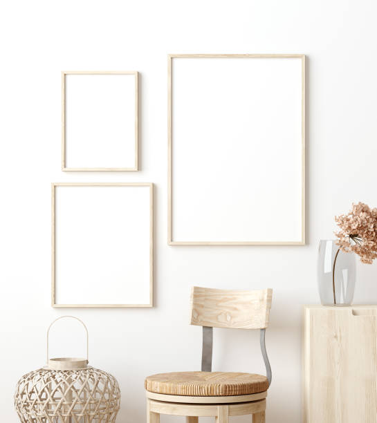 istock Mock up poster frame in living room interior. Interior Scandinavian style 1158739391
