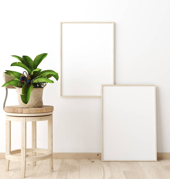 istock Mock up poster frame in living room interior. Interior Scandinavian style 1158739395