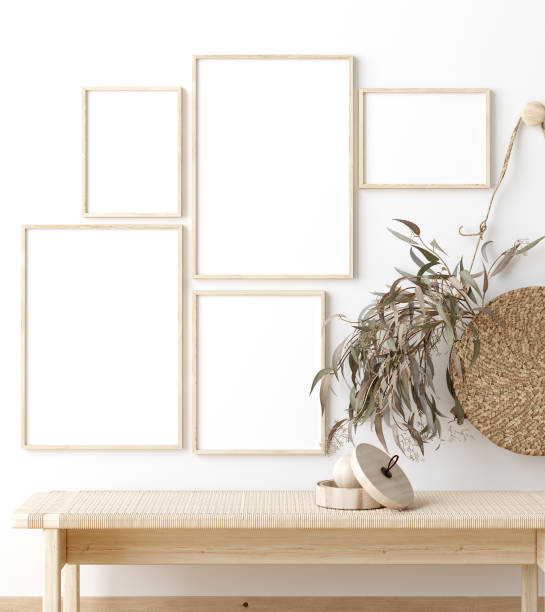 istock Mock up poster frame in living room interior. Interior Scandinavian style 1158739399