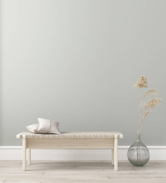 istock Wall mock in living room interior. Interior Scandinavian style 1158739451