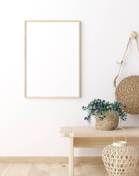 istock Mock up poster frame in living room interior. Interior Scandinavian style 1158739459