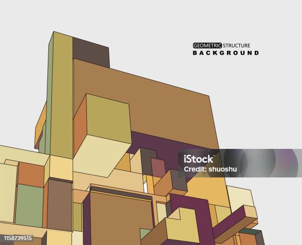 Color Geometric Structure Model Pattern Background Stock Illustration ...