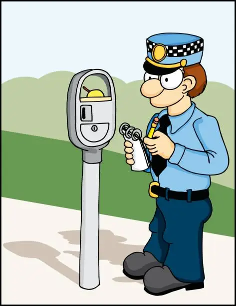 Vector illustration of Parking Enforcement 1
