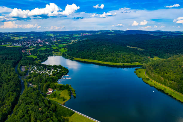 istock Niddastausee at Vogelsberg in Hesse from the air 1158743016