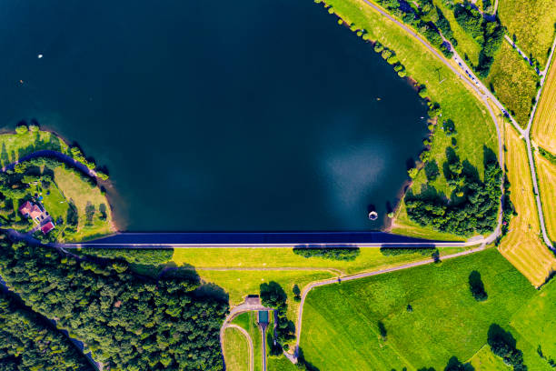 istock Niddastausee at Vogelsberg in Hesse from the air 1158743035