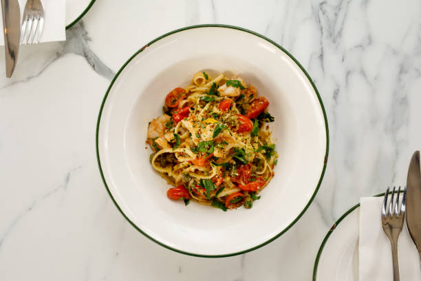 Italian Food - Chilli Prawn Linguine