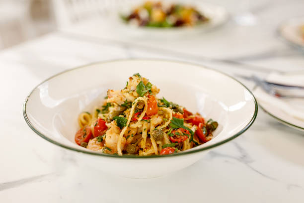 istock Italian Food - Chilli Prawn Linguine 1158743239