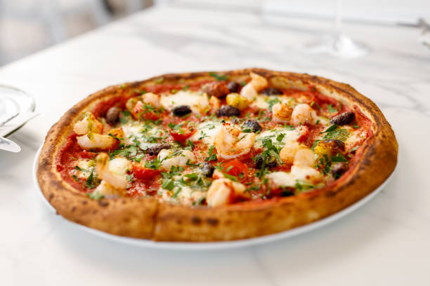 istock Italian Food - Garlic Prawn Pizza 1158743249