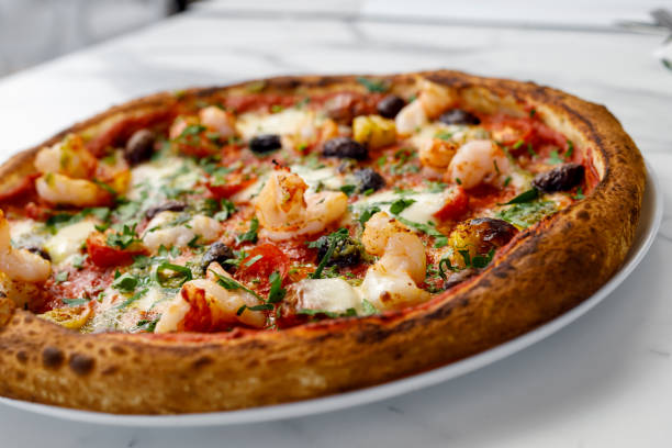 istock Italian Food - Garlic Prawn Pizza 1158743277
